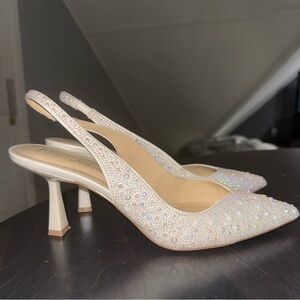 Elegant Crystal-Embellished Slingback Heels